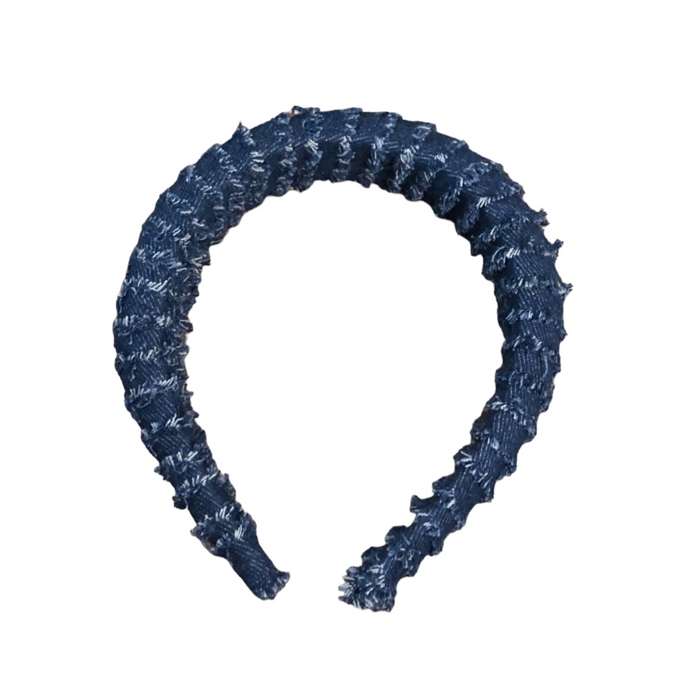 Set of 2 Denim Distressed Headbands Hair Accessories - Picture 5 of 9